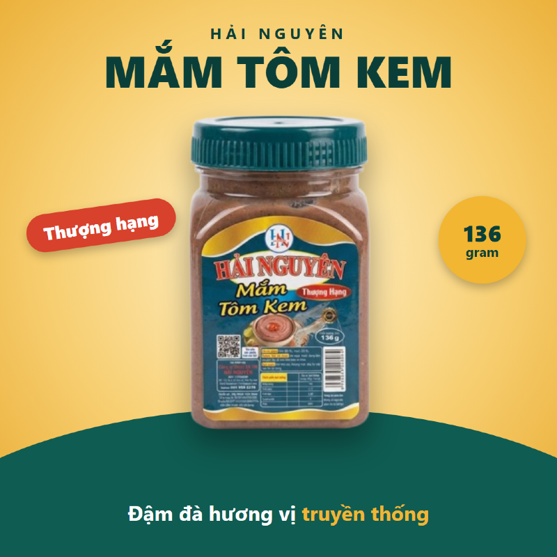 MẮM TÔM KEM THƯỢNG HẠNG HẢI NGUYÊN 136G – ĐẬM ĐÀ HƯƠNG VỊ VIỆT